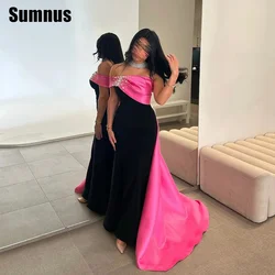 Sumnus Fashion One-shoulder Sheath Sweep/Brush Prom Dresses Rhinestone Satin Formal Occasion Evening Gown robe femme soirée