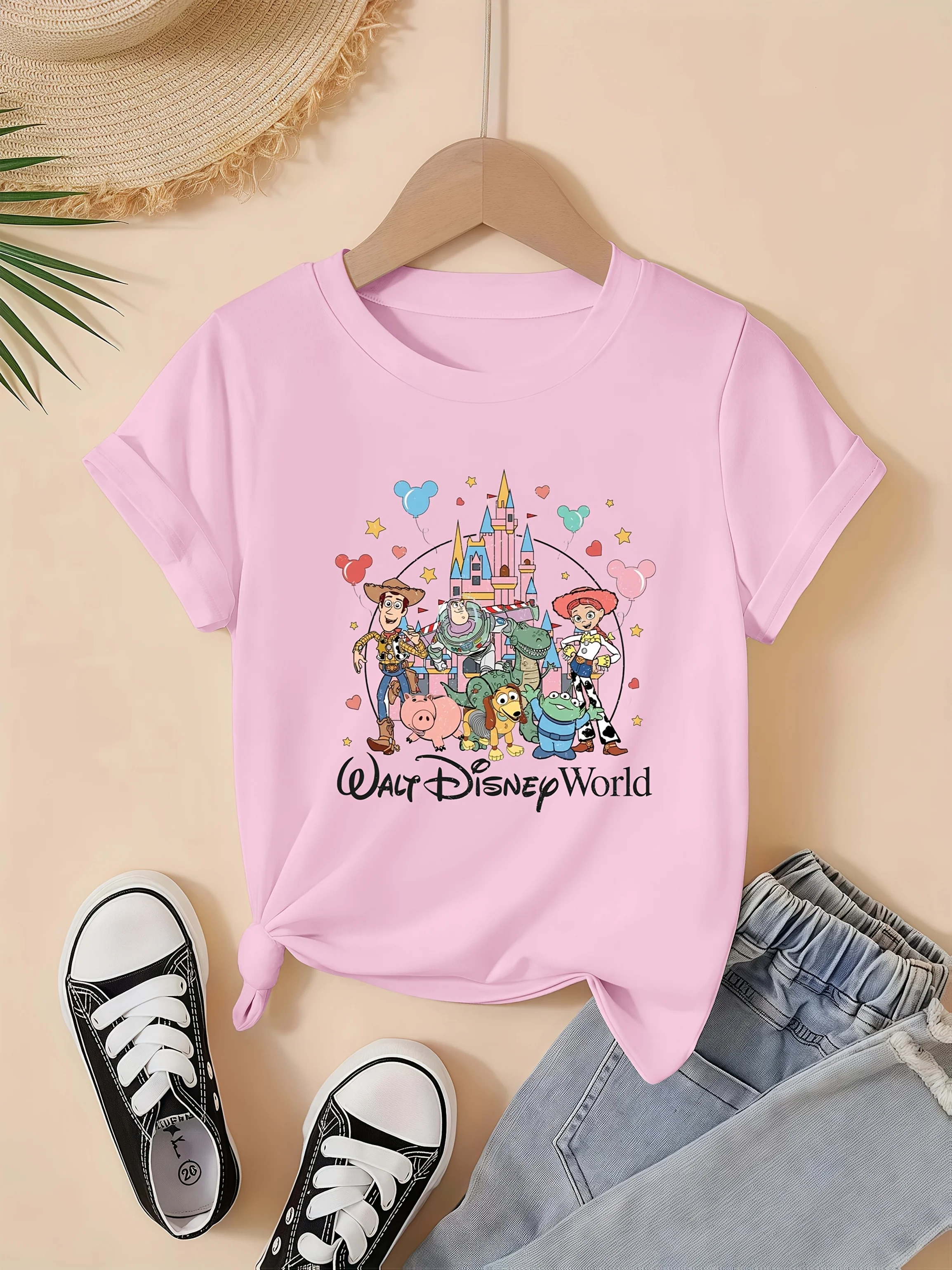 

Disney Children's Clothing Pure Cotton T-shirt Mickey Mouse Series Printed Perfect Gift for Boys and Girls