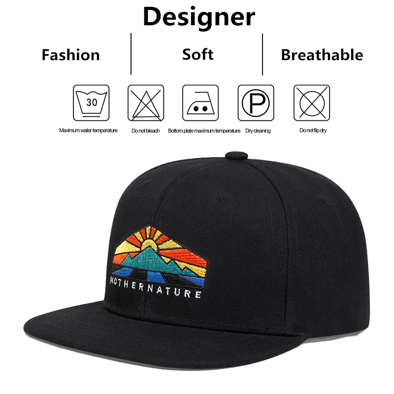 Unisex Sunrise Embroidery Hip-hop Hats Spring Autumn Outdoor Adjustable Casual Baseball Caps Sunscreen Hat