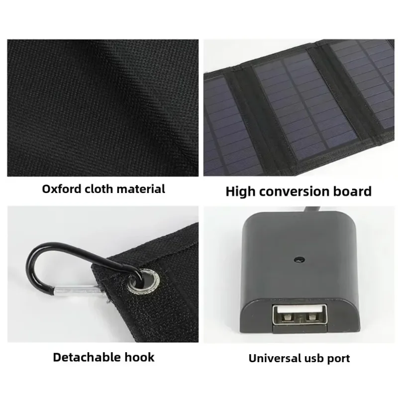 800W Foldable Solar Panel USB Type C Portable Charger Outdoor Power Bank for Phone PC Hiking Camping Christmas
