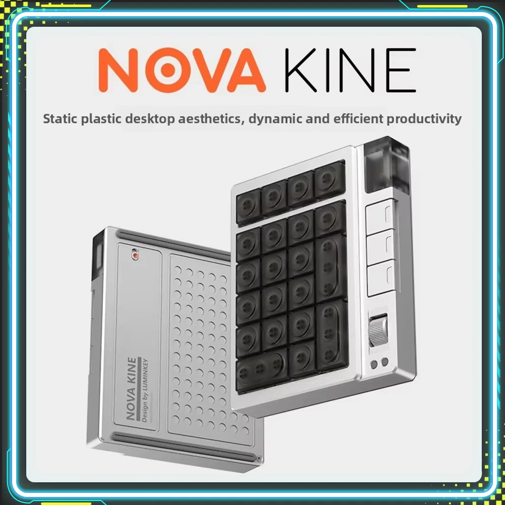 Teclado Numérico LUMINKEY NOVA KINE 7 en 1, Mini Teclado Mecánico de Aluminio CNC, Teclado Numérico Inalámbrico Tri-Modo, Intercambiable en Caliente QMK/VIA