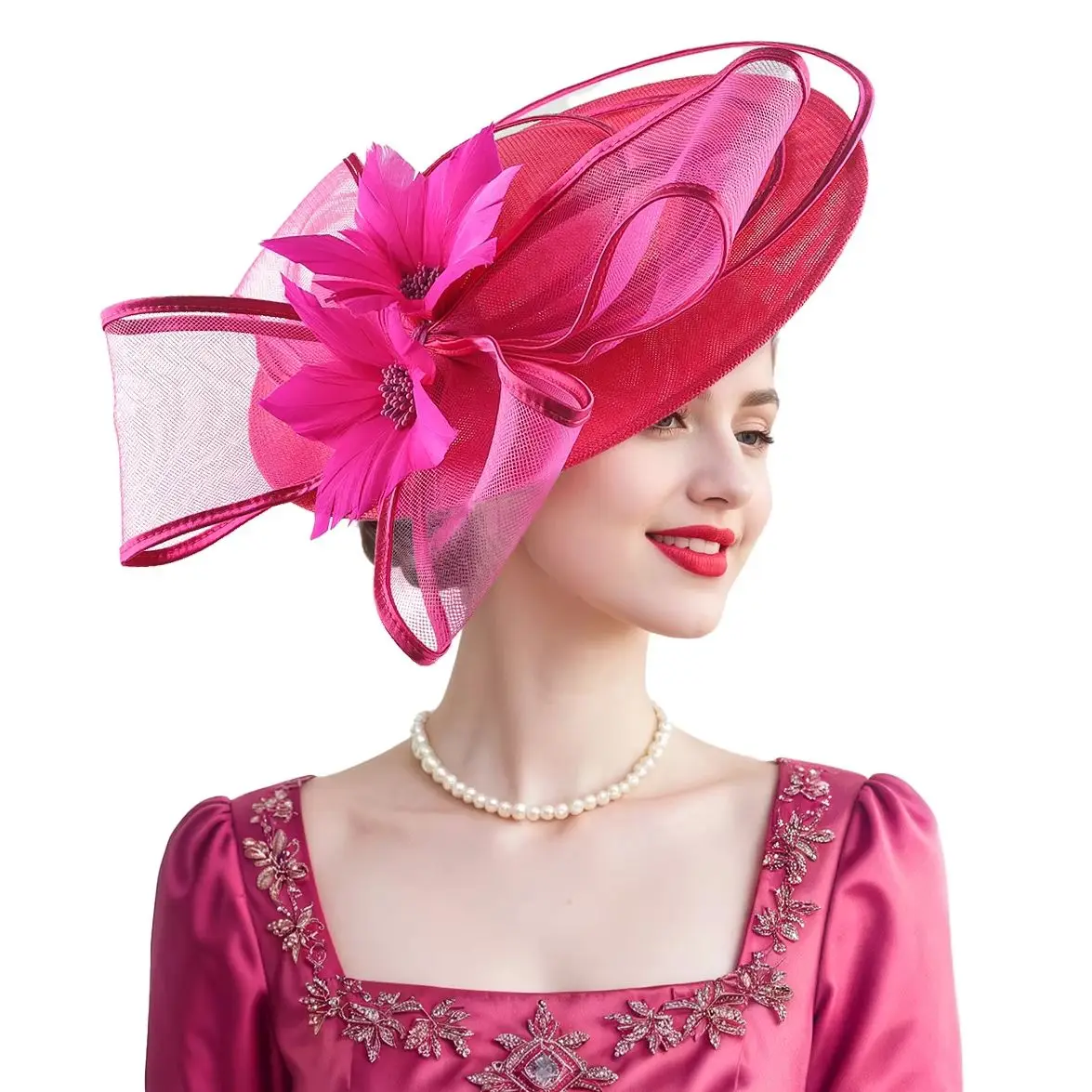 

Perfect Flower Fascinator Sinamay Church Hat Kentucky Derby Hat Wedding Luxury Hat Cocktail Tea Party Female