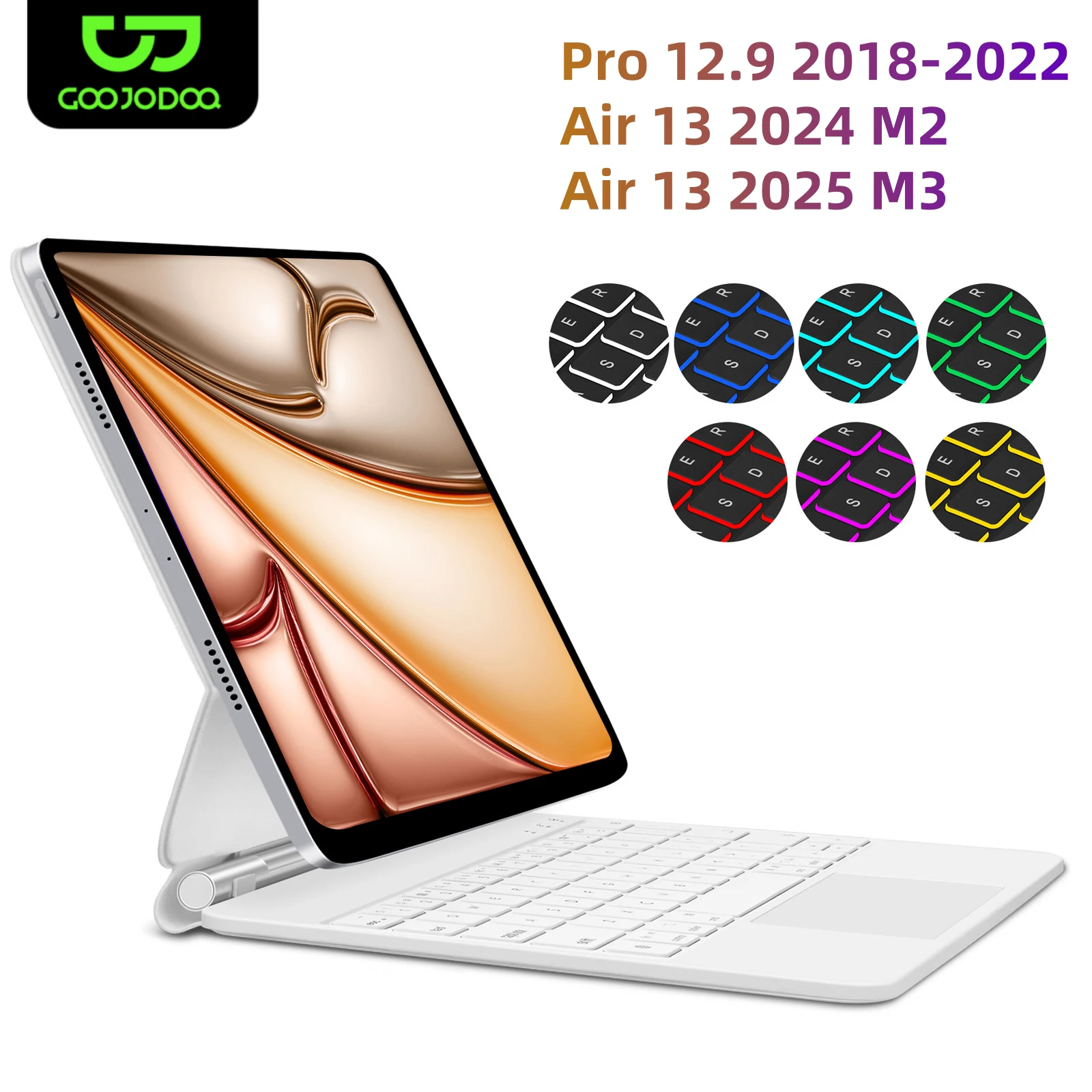 

GOOJODOQ Magic Keyboard для iPad Air 6 2024 13-дюймовый чехол для iPad Pro 12 9 2018 2020 2021 2022 iPad Air 13 2025 M3 Cover