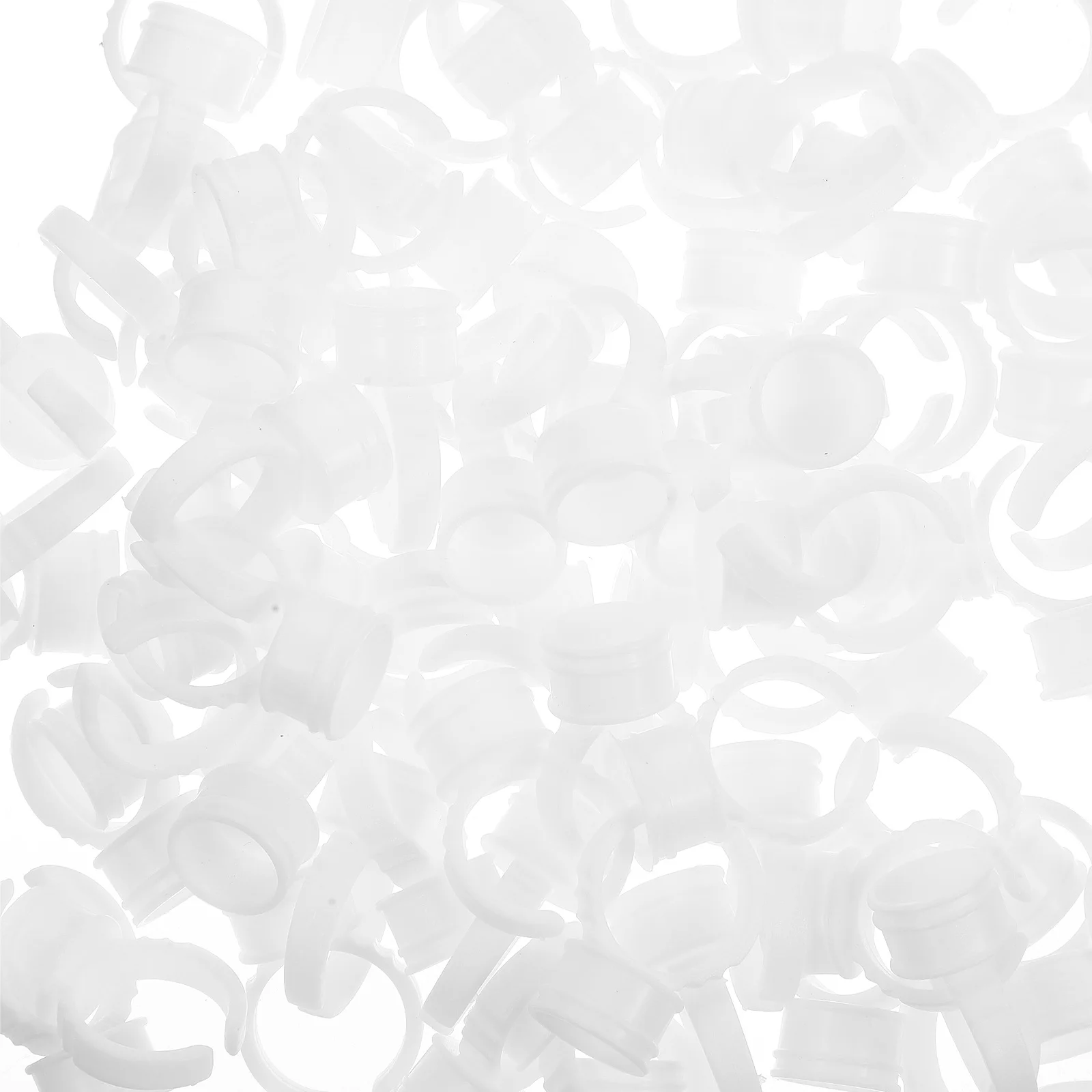 

100pcs Eyebrow Tattoo Rings Disposable Clear Ink Caps For Hygienic Pigment Holding Fast Application No Cleanup Needed Pigment