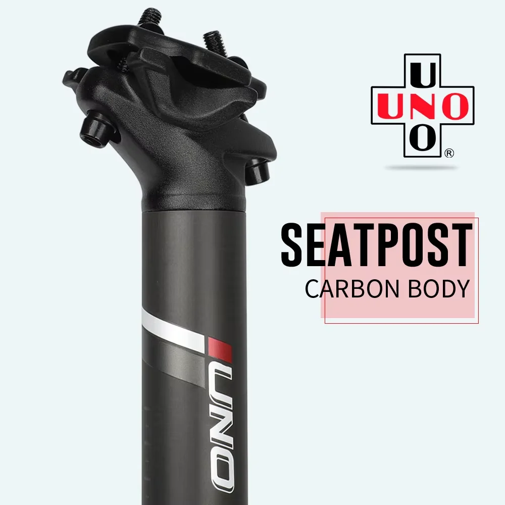 UNO MTB Bike Carbon Seat Post 27.2/30.9/31.6mmX350MM Road Ultralight Bike Seat Post