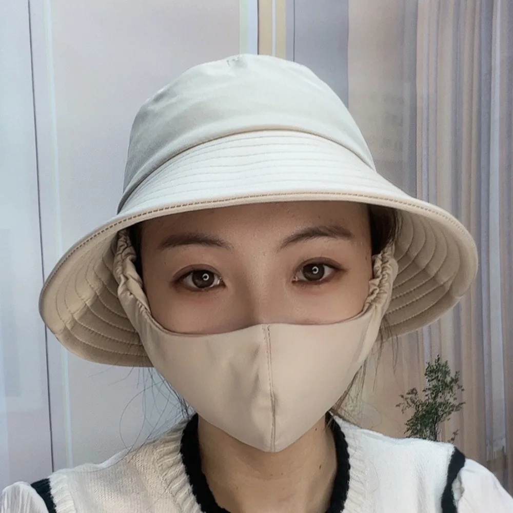 With Mask Agricultural Work Hat Wide Brim Dust Mask Hat Tea Picking Cap Protect Neck Anti-uv Bucket Hat Sunscreen Hat Unisex