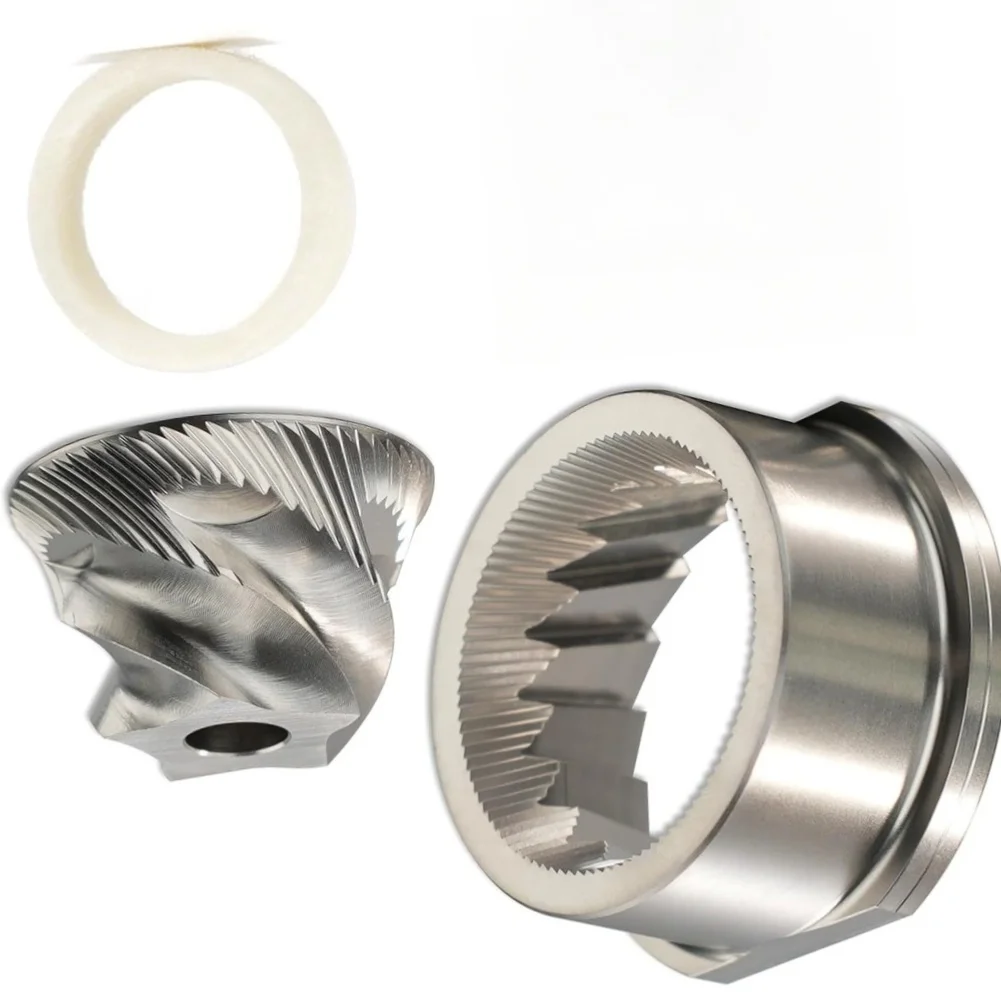 Stainless Steel Burr Set with Felt Washer for For BREVILLE 870/876/878/860/820/840 Coffee Machines Featuring 5 Point Burr Design