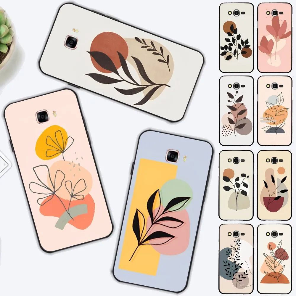 

Geometric Plant Phone Case For Samsung J 7 plus 7core J7 neo J6 plus prime J6 J4 J5 Mobile Cover