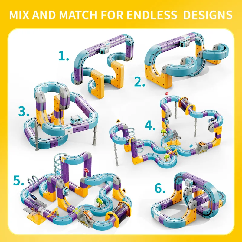 New Magnetic Anti-Gravity Train Track Set DIY Building Blocks with Seesaw Track STEM Educational Toy Creative Assembly Gift