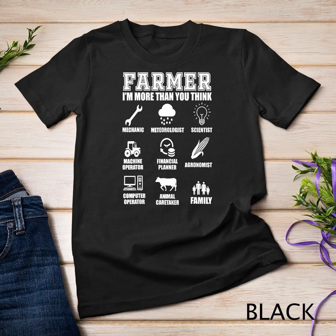 

Great Farmer Gift Tractor Farm Cattle Arable Farming T-Shirt Unisex T-shirt