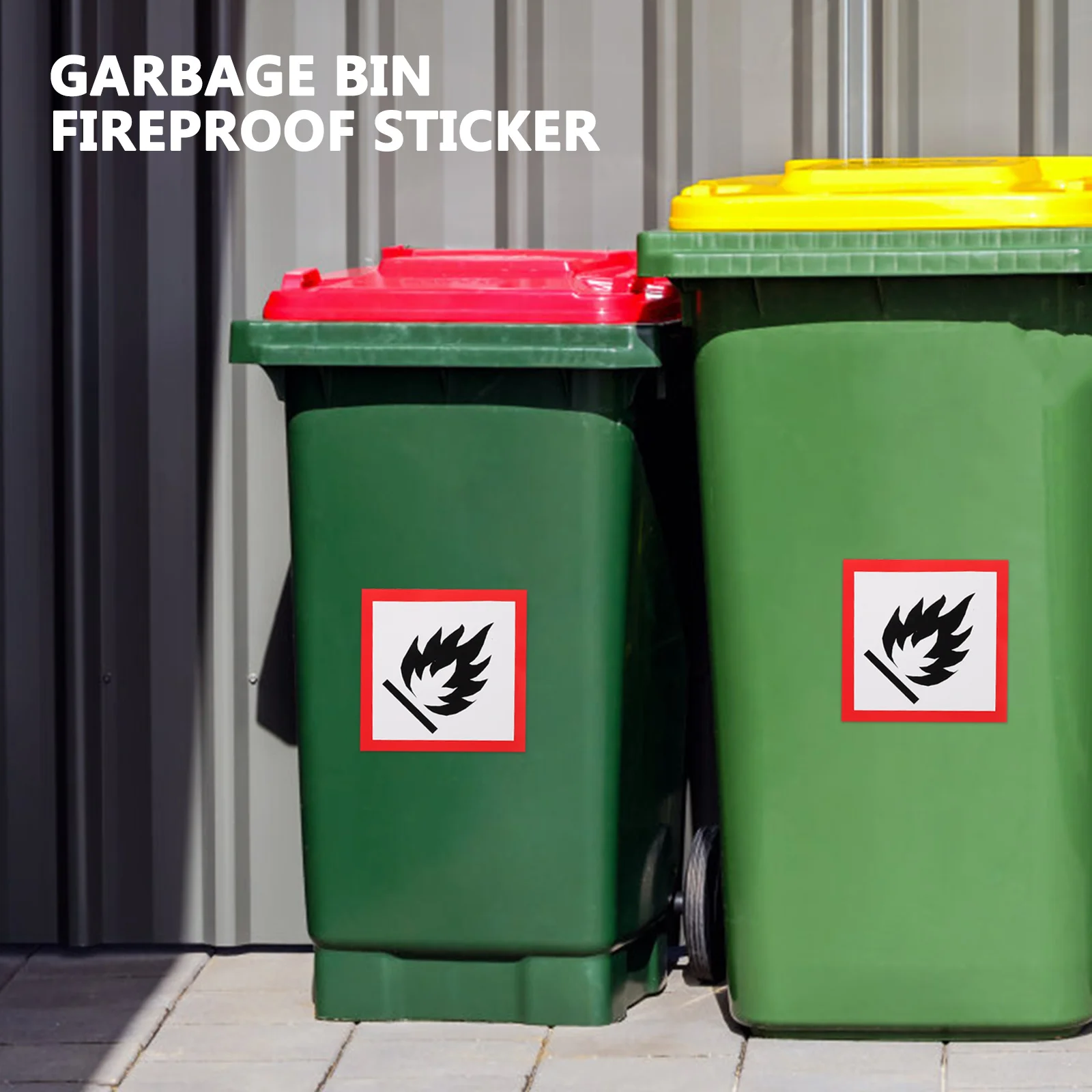

2Pcs Fire Warning Stickers Fire Safety Labels for Outdoor Trash Cans Weatherproof Flame Caution Adhesive Decals Public Spaces