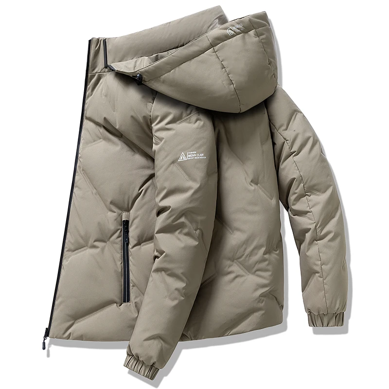 

Outdoor Casual Thicken Men Camping Down Coats Windproof Warm Hiking Down Jackets Comfortable Hooded Male Clothes Winter Fashion