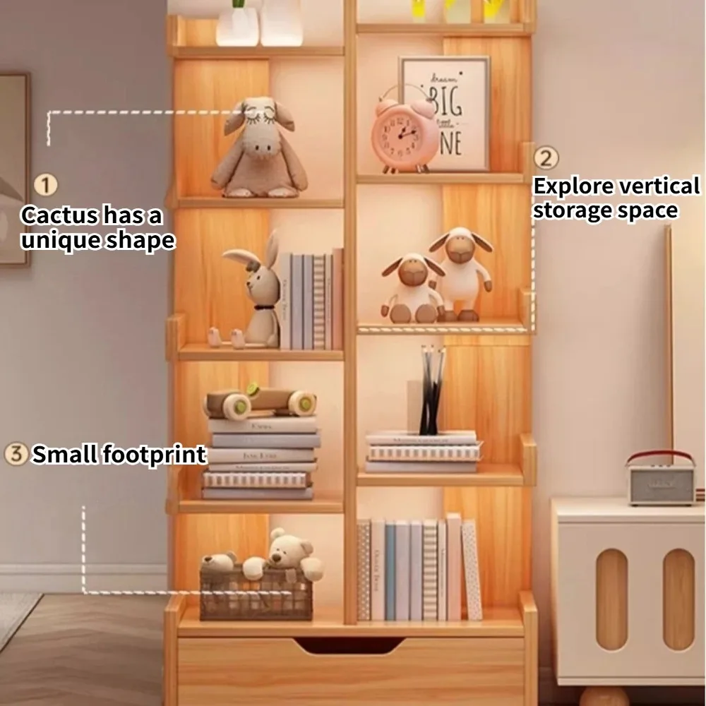 Multi-Level Bookshelf Floor Standing Storage Racks Office Display High Load-bearing Non Occupying Easy To Clean Storage Rack image 5