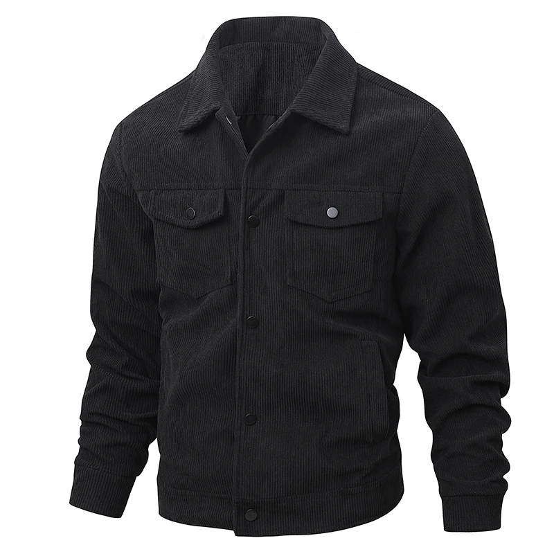 Bomber Jacket Men Fashion Casual Corduroy Jacket Coat Loose Cargo Outwear Oversize Vintage Jacket Casual Solid Overcoat 5XL