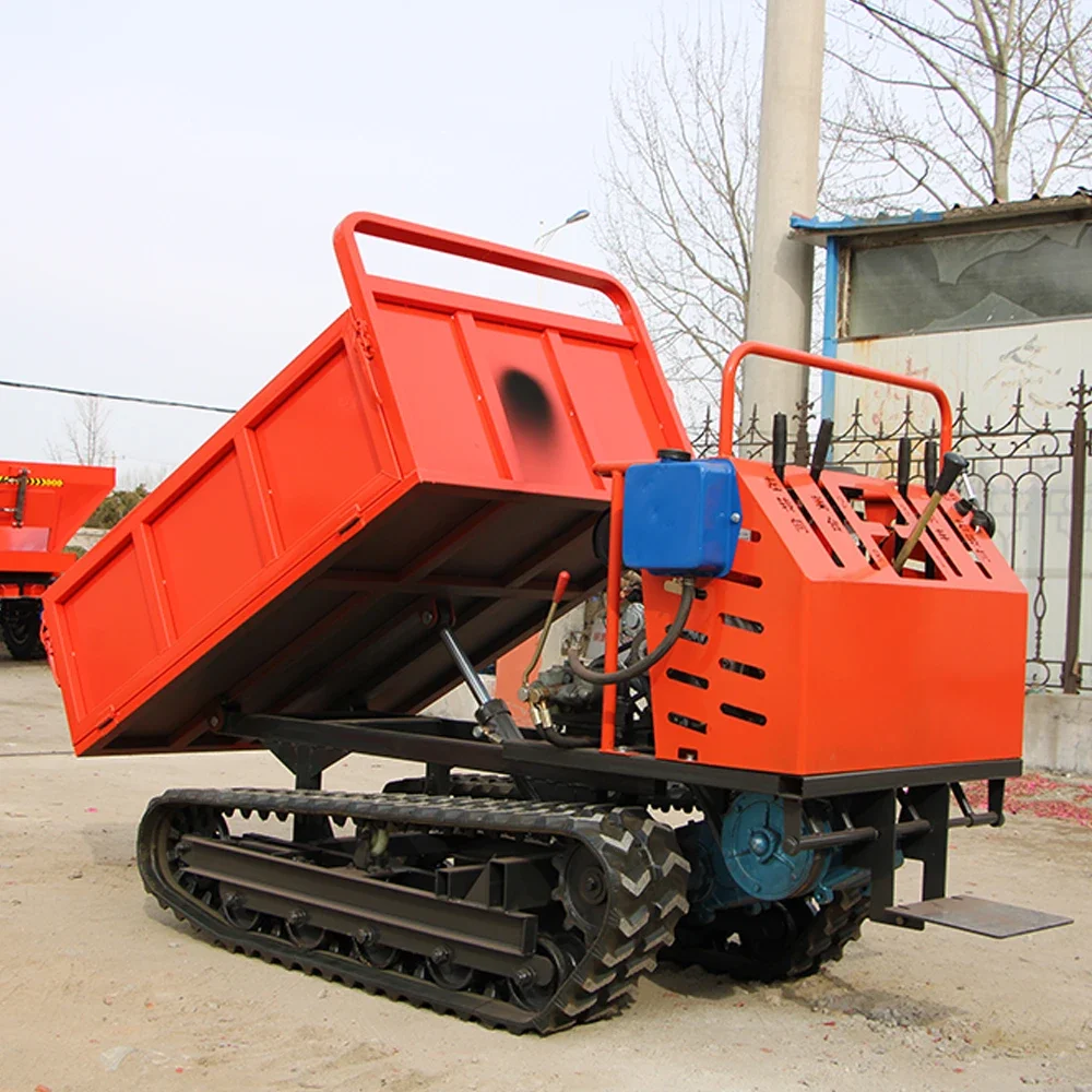 China Auto Loading Crawler Dumper, 1,5 Ton com Steel Wire Rubber Track