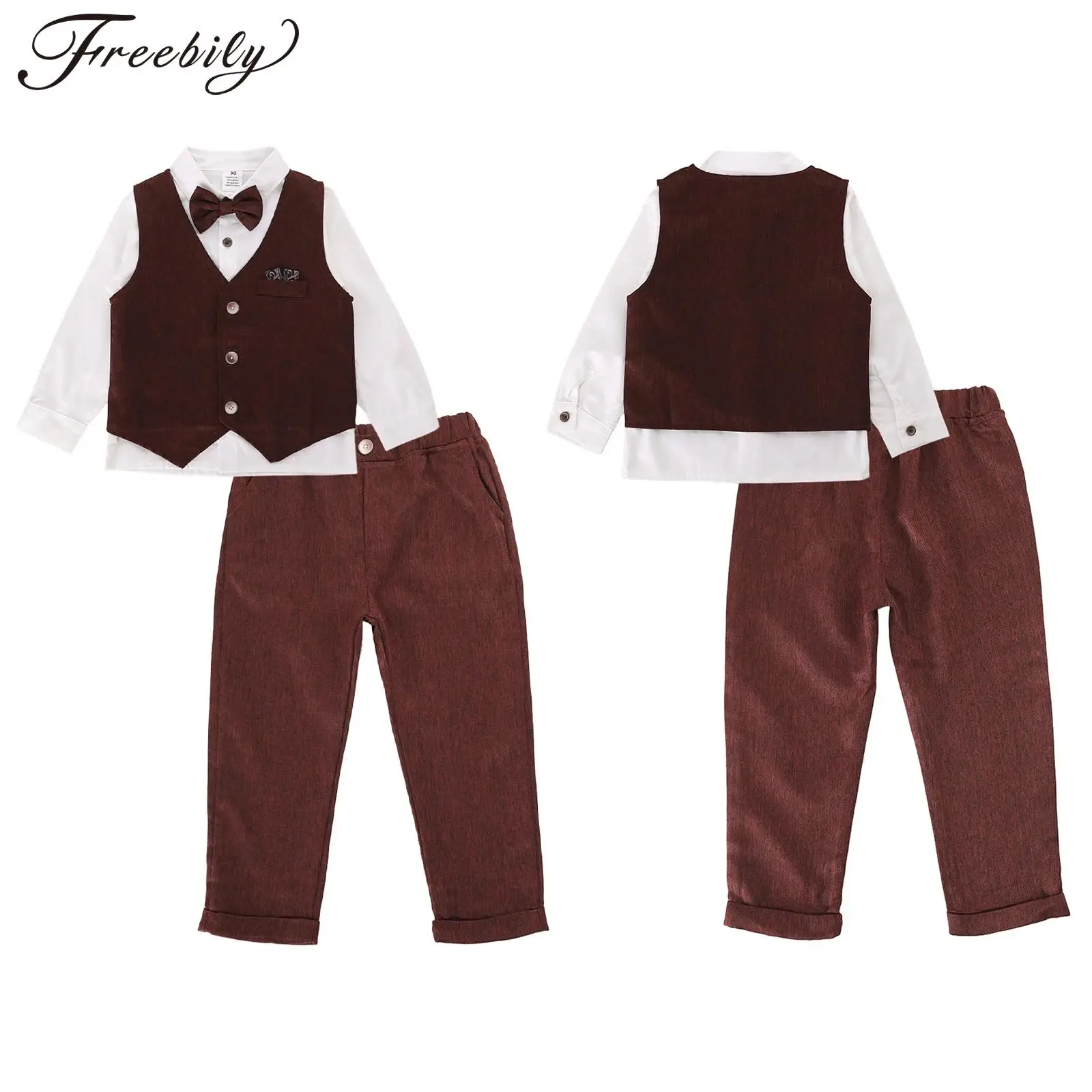 أطفال حفلة صدرية السراويل الملابس مجموعات الأولاد الزي المدرسي البدلة الرسمية شهم ملابس مرحلة الأداء الصبي بدل زفاف