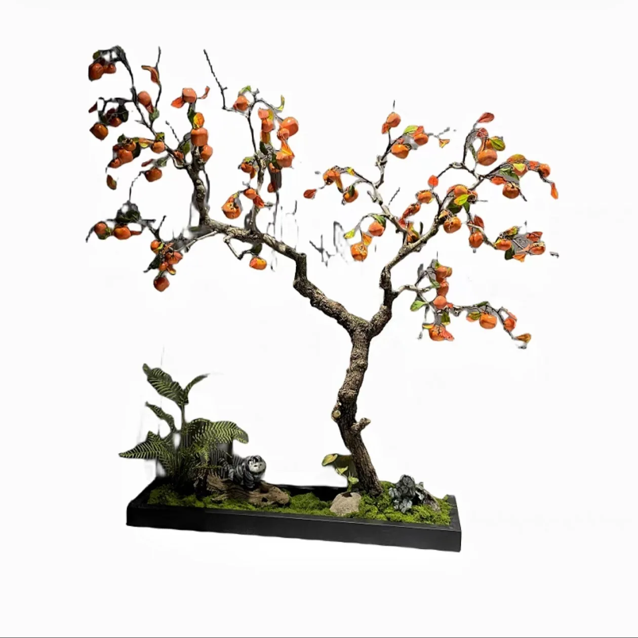 zv-Simulation persimmon landscaping fake tree ornament indoor landscape green plant window decoration flower art new Chinese s*