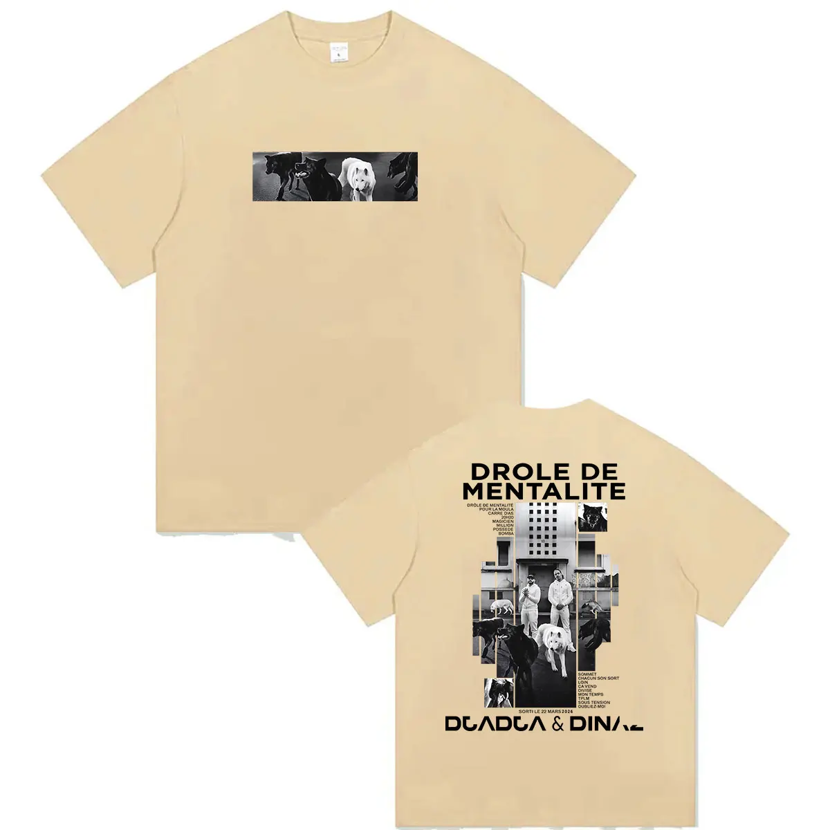 Rapper Djadja & Dinaz DROLE DE MENTALITE Album 2026 Grafik T-Shirt Herren Hip Hop Vintage Baumwolle Kurzarm T-Shirt Streetwear – Detail 6
