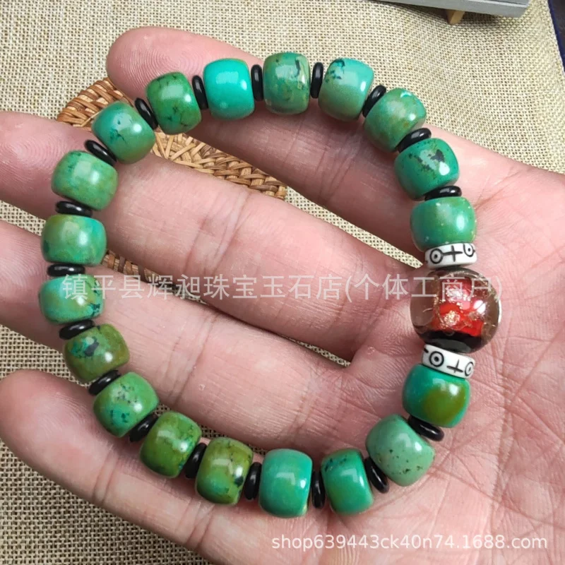 

Браслет в древнем стиле, оптимизированная бирюзовая бусина с благовониями, пепельные стеклянные бусины ручной работы