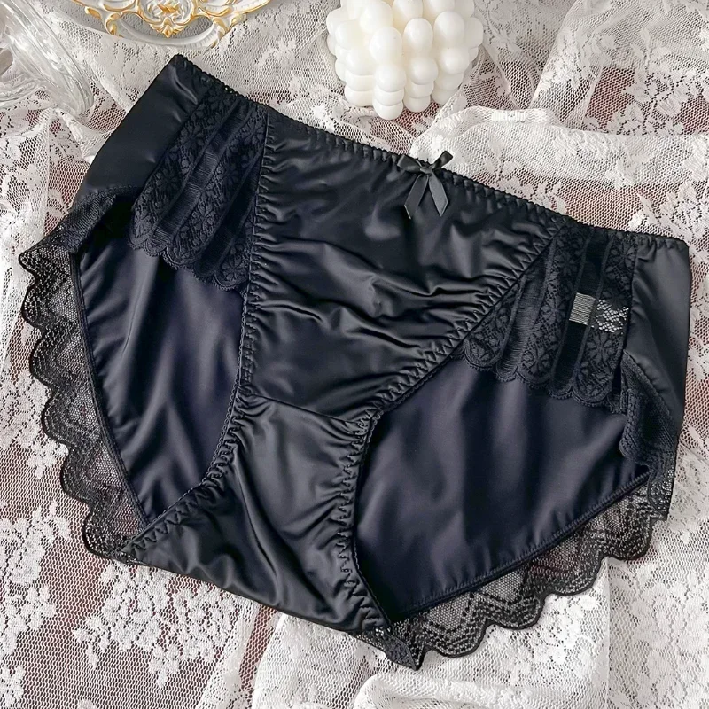 New Underwear for Women Satin Traceless Ice Silk Panties for Lady Breathable Sexy Panties Large Mid Waist M-XXL