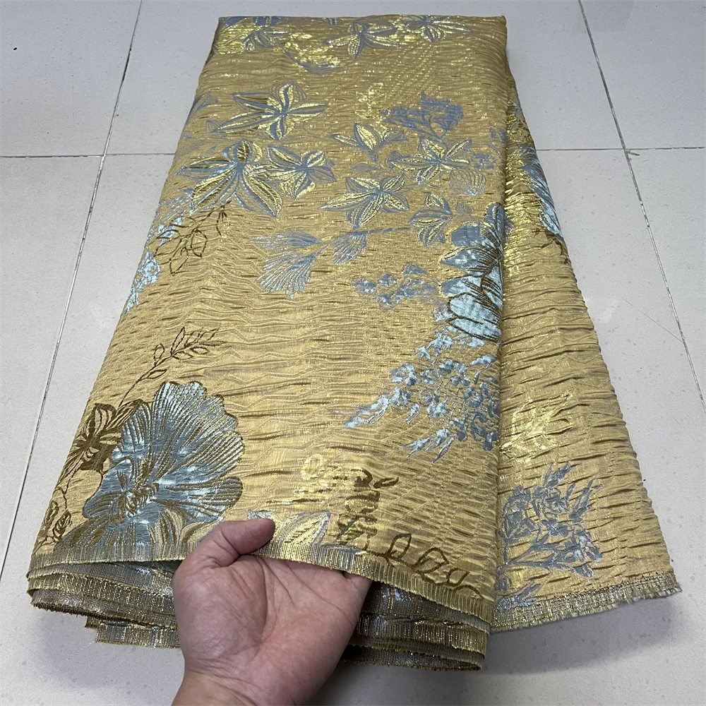 

Высококачественная африканская нигерийская тюлевая кружевная ткань с жаккардовым узором, органза, вышивка гипюр для вечерних и выпускных платьев, 5 ярдов, YXZ195