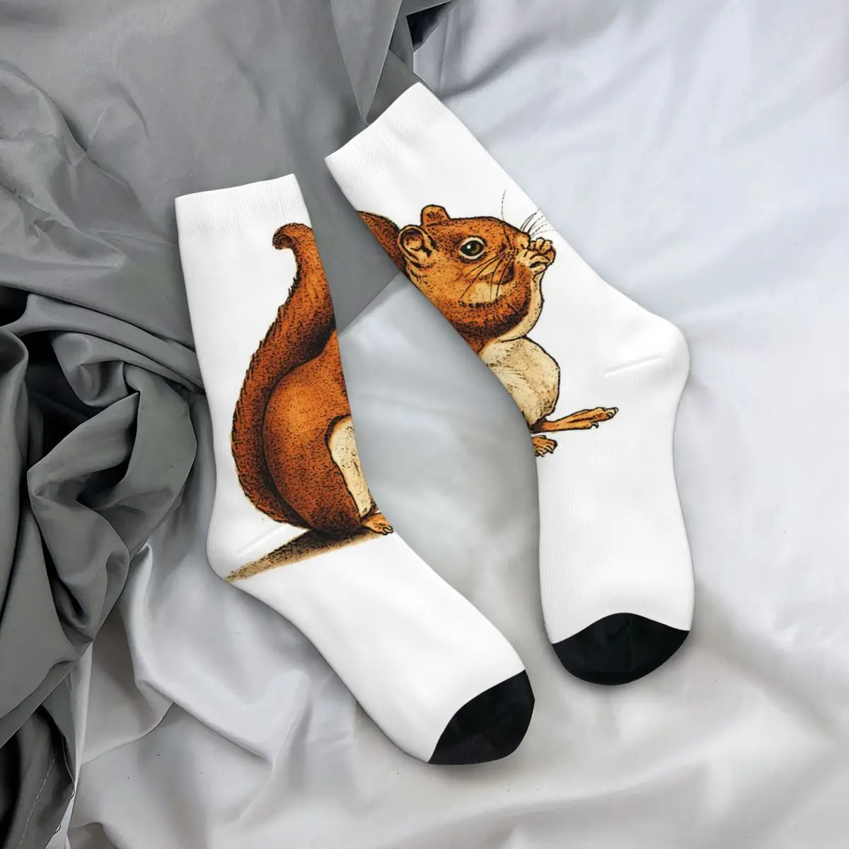 

Всесезонные чулки для экипажа, носки с белкой, модные длинные носки, аксессуары для мужчин и женщин, подарок на день рождения