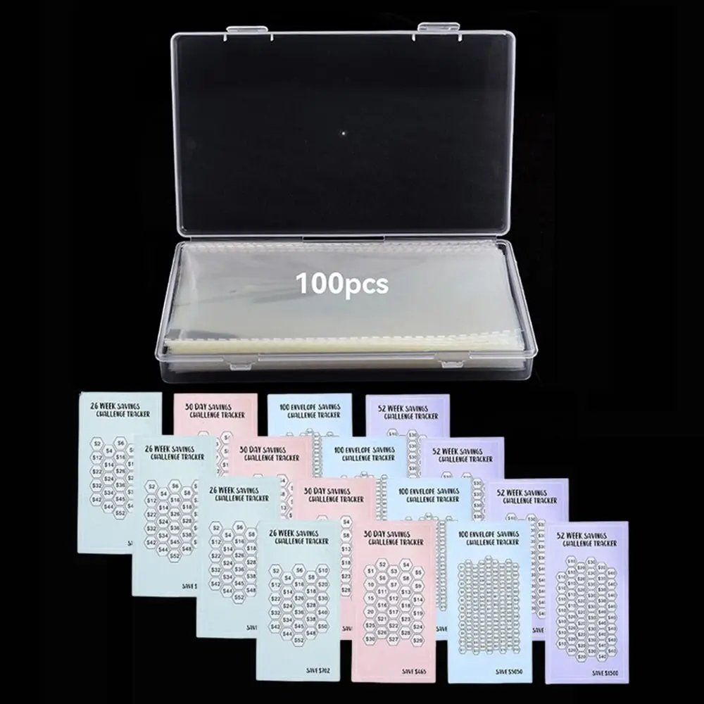 100Pcs Creativity Money Saving Envelopes Kit Cash Challenge Budget Planner 100 Envelope Challenge Box Set Cash Envelopes