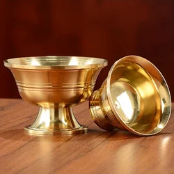 1pcs Copper Drinking Bowl Auspicious Tibetan Alloy Holy Water Cup Golden Buddhist Bowl Gift Indoor Altars Desktop Decorative