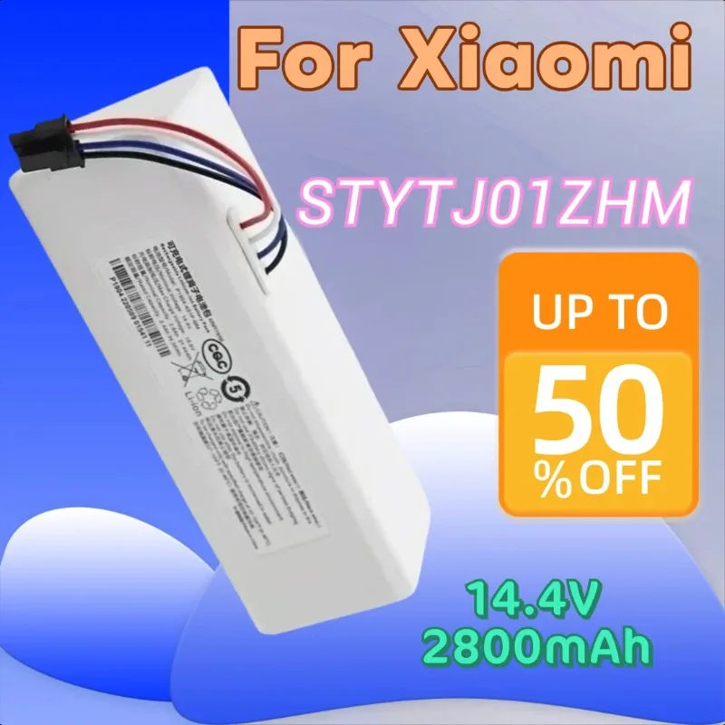 

14.4V 2800mAh STYTJ01ZHM P1904-4S1P-MM for Xiaomi Mijia 1C Robot Vacuum Mop Vacuum Cleaner 18650 Rechargeable Battery
