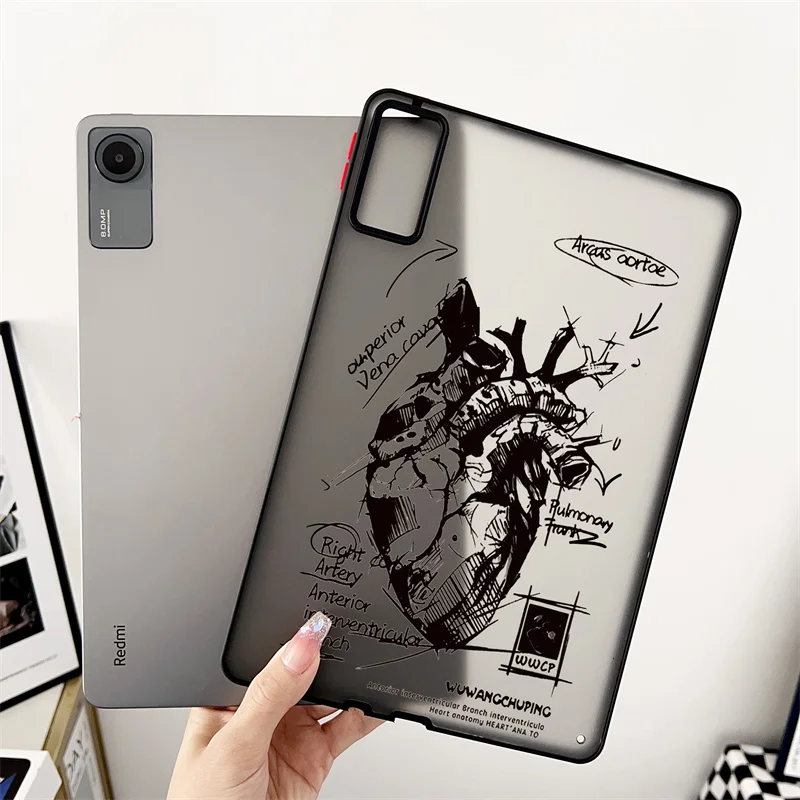 เคสแท็บเล็ตแบบแข็งรูปหัวใจสำหรับ Xiaomi Pad 6 Case Mi Pad 6 5 11 ''6S Pro 12.4'' redmi Pad SE 2023ฝาครอบป้องกันเต็มรูปแบบ