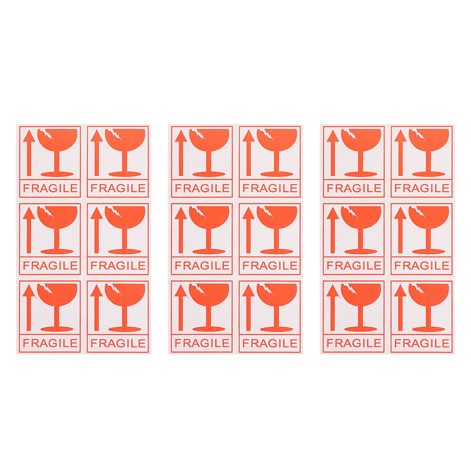 

258pcs Fragile Stickers Warning Labels Packing Adhesive Shipping Label 80G Mirror Paper Strong Glue Cardboard Glass Mailer Self