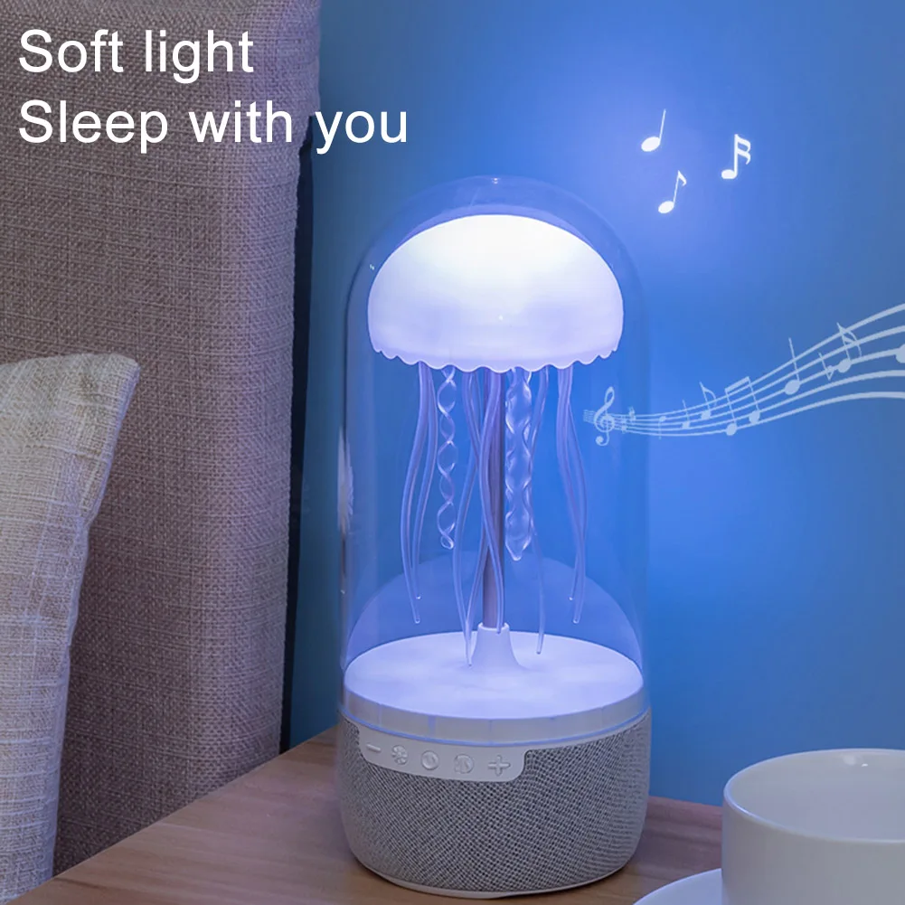 Creative Portable Colorful LED Jellyfish Lamp Bluetooth Speaker HiFi Stereo 3D Surround Subwoofer for Home Theater Sound System