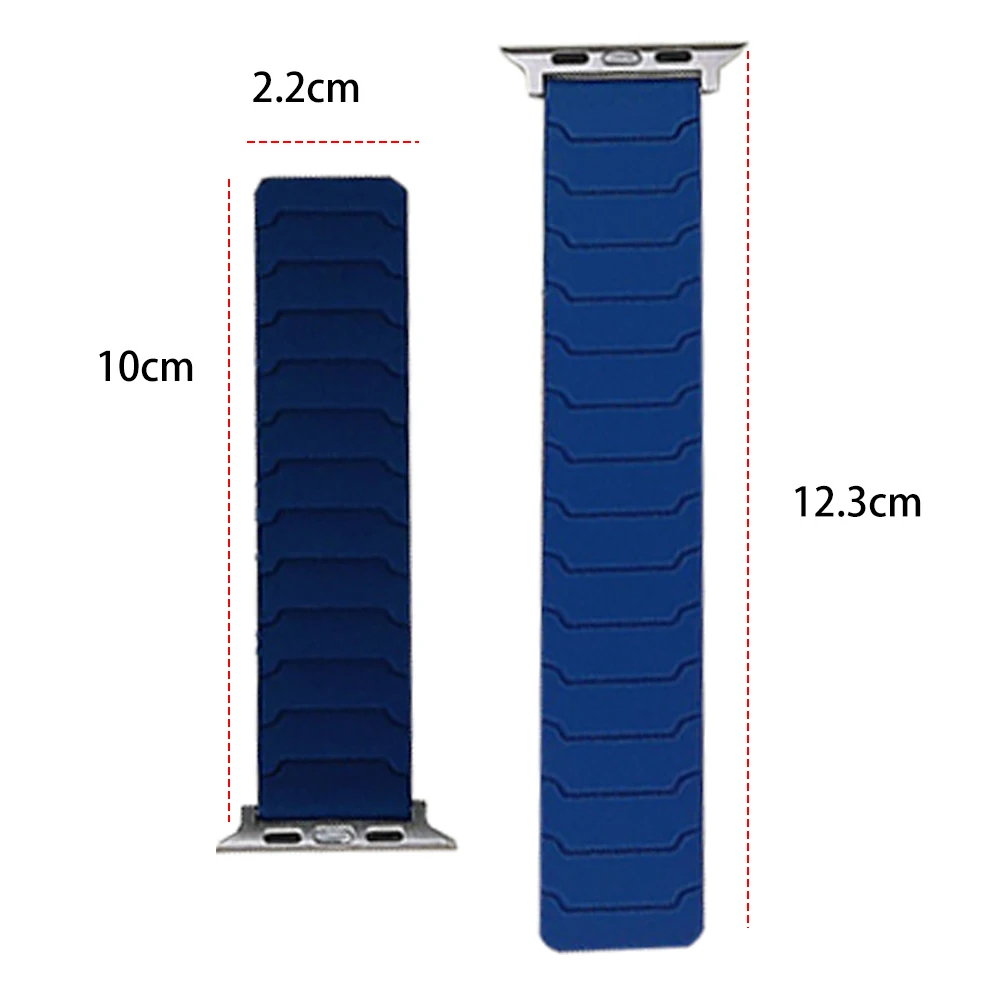 Магнитный силиконовый ремешок, регулируемый спортивный ремешок для часов, водонепроницаемый сменный ремешок для часов для Apple Watch 9/S10/Ultra2