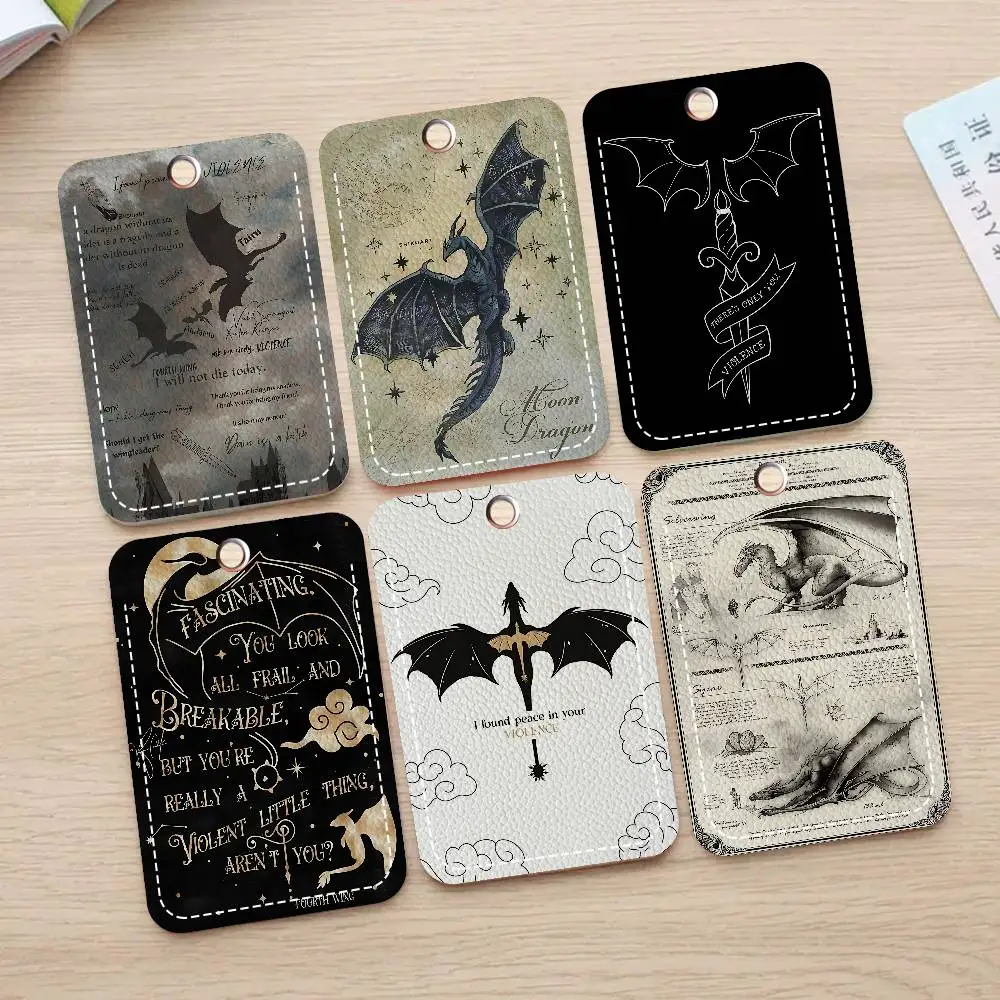 Fourth W-Wing Dragon Cartoon Card Keychain Anime Fashion Pendant Bag ID Door Card Case Bus Card Cute Adult Birthday Gift
