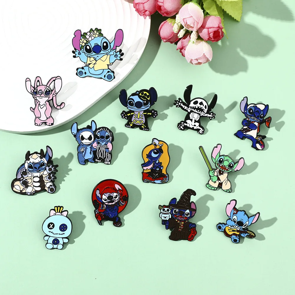 Disney Lilo and Stitch Brooch Enamel Pins Yoda Baby Cute  Brooch Backpack Sweater Badge Jewelry Accessories Gift for Friend