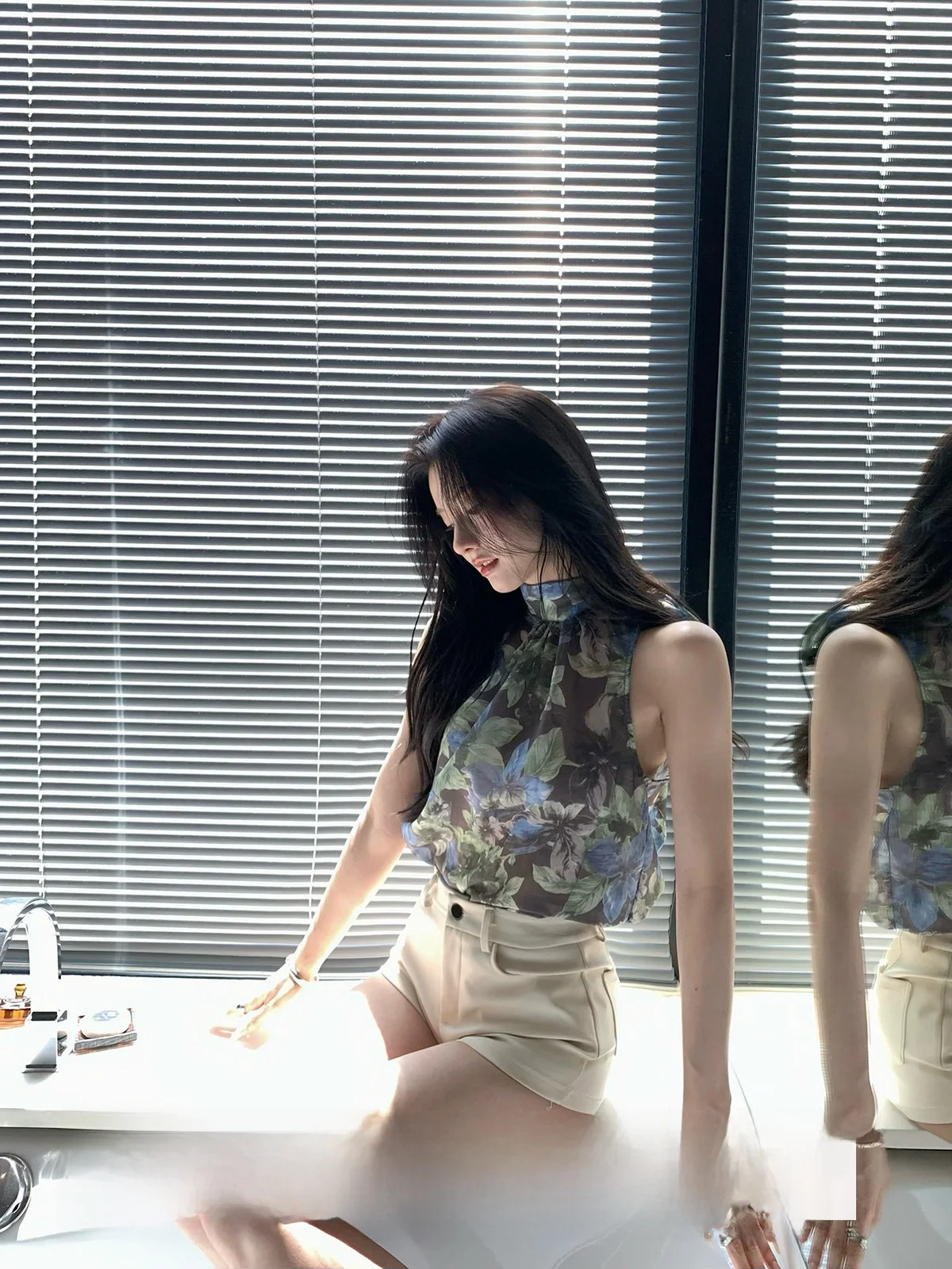 

Женский жилет Ele Knot Svel с цветочным дизайном, прямого кроя, из полиэфирного волокна, с круглым вырезом