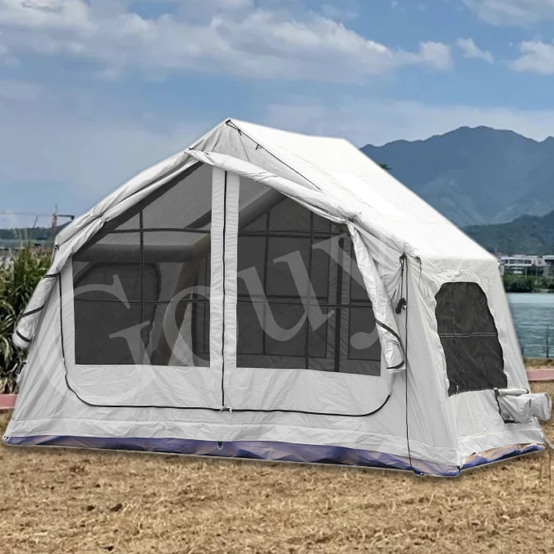 6.3 Square Meters with Expanded Inflatable Tent Outdoor Camping Style Oxford Cloth Rainproof Quick Opening Portable Automatic Construction All in One