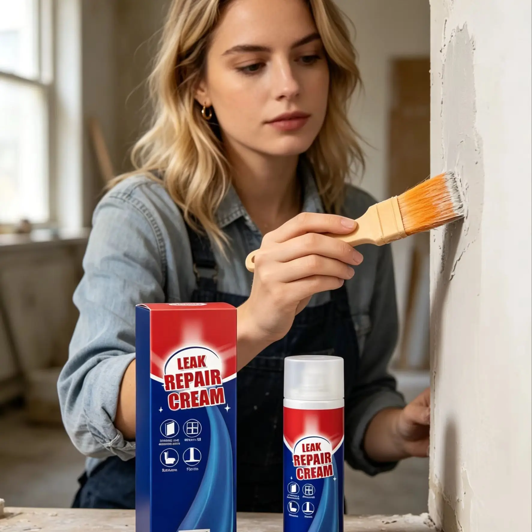 Leak Glue Transparent Invisible Waterproof Agent Indoor & Outdoor Quick Dry Glue for Pvc Water Leak Repair Cream with Brush 100g