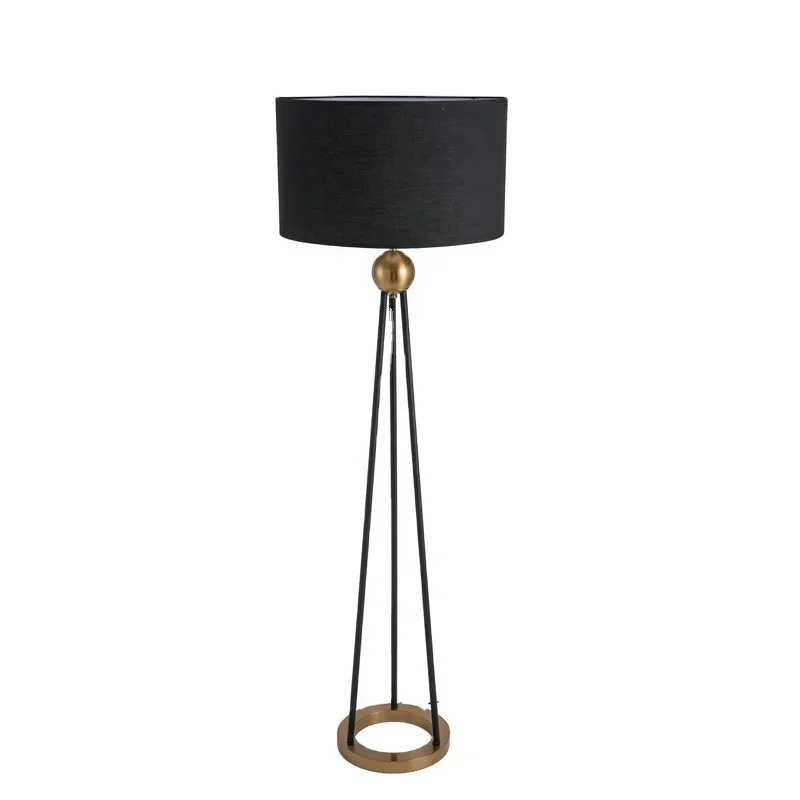 

YyhcHome Decor Luxury Black Gold Floor Lamps Hotel Living Room Bedroom Cheap Nordic Modern Standing Tripod Floor Lamp