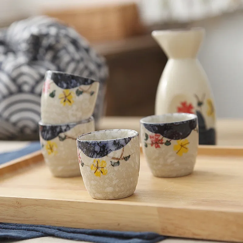 LingAo-Bote vino cerámica pintado a mano japonés creativo, copa vino blanco, bote vino