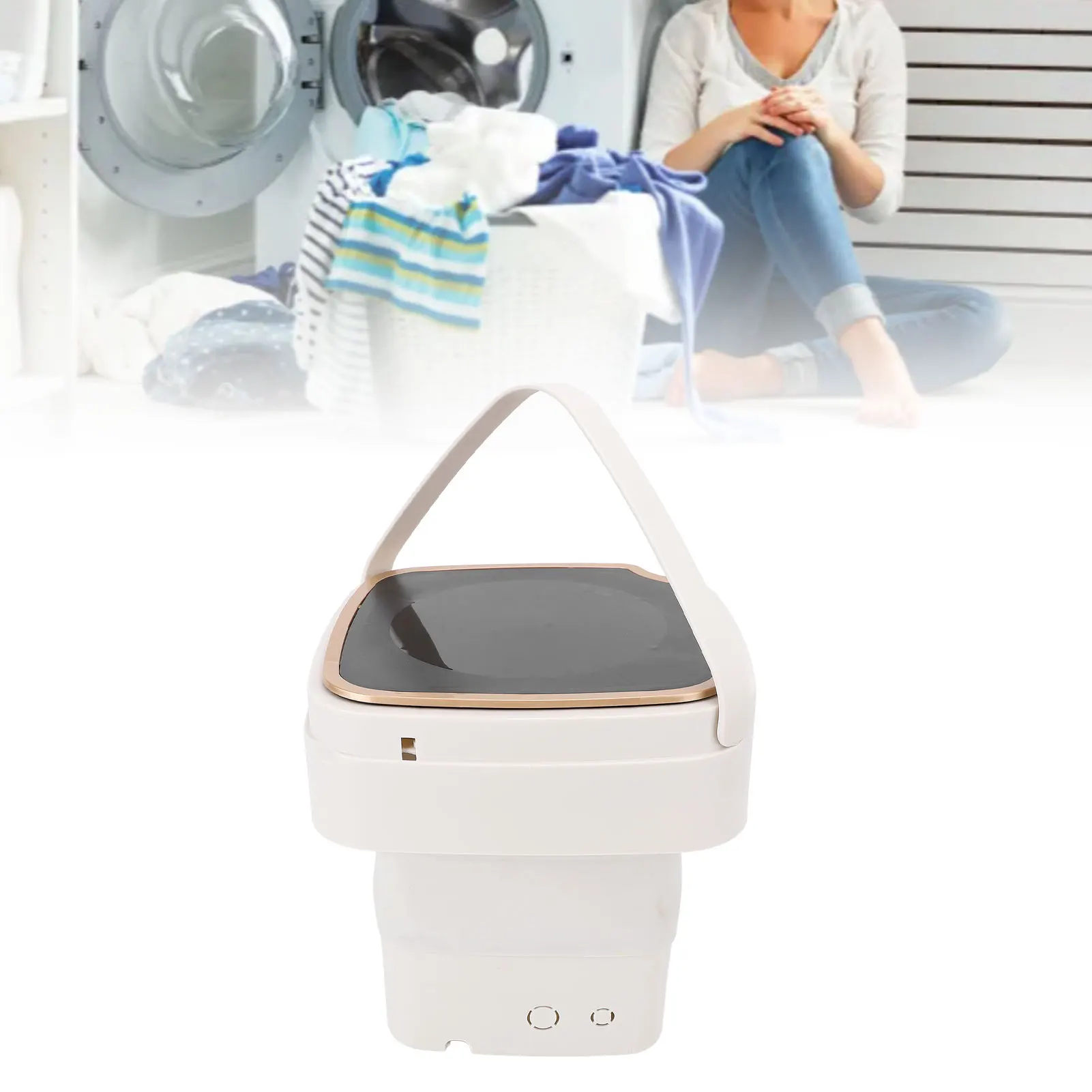 Lavadora portátil de 18L, lavadora plegable de limpieza profunda totalmente automática con manguera de drenaje para apartamento, dormitorio, Hotel