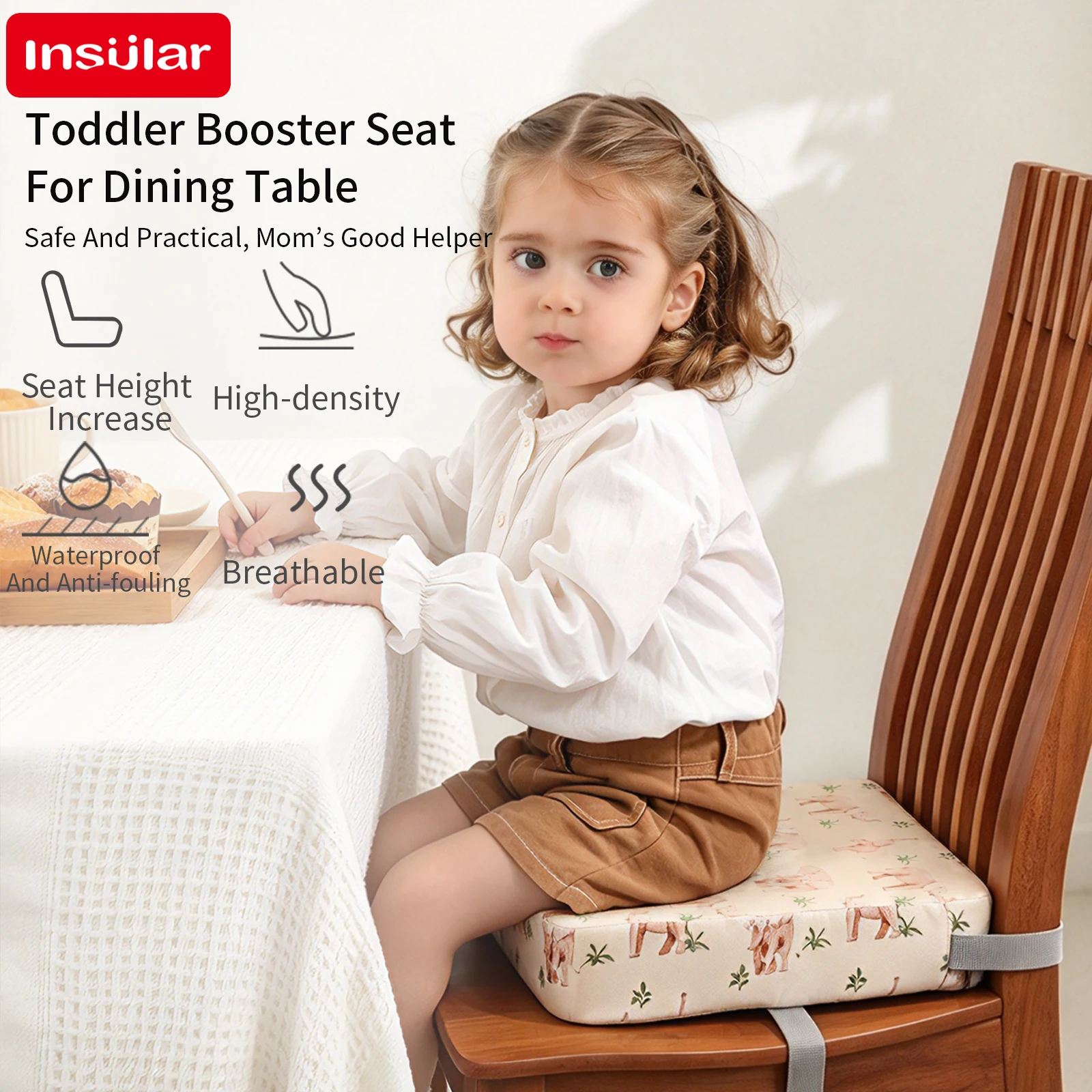 Children Kids Increased Booster Seat Cushion Pad Pillow Baby Dining High Chair Seat Cushions Adjustable Removable Baby Safety