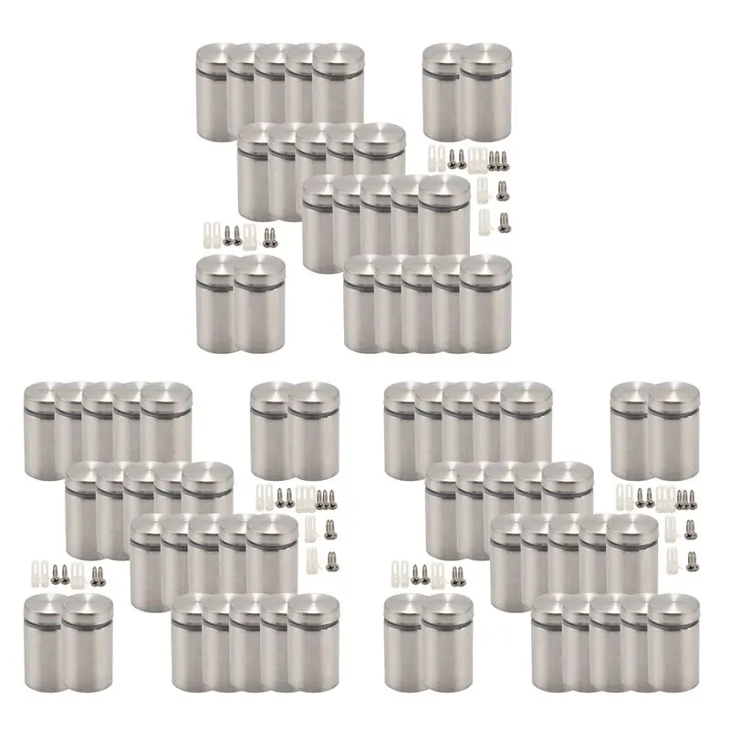 A02M-72Pcs 3/4 X 1 Inch Sign Holders Standoff Screws Wall Standoff Holders Screws Mount Hardware Advertising Glass Acrylic