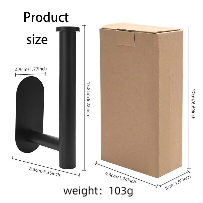 U0DE من الفولاذ المقاوم للصدأ ورق التواليت حامل الحمام المطبخ حمام ملصق ملصق لطف