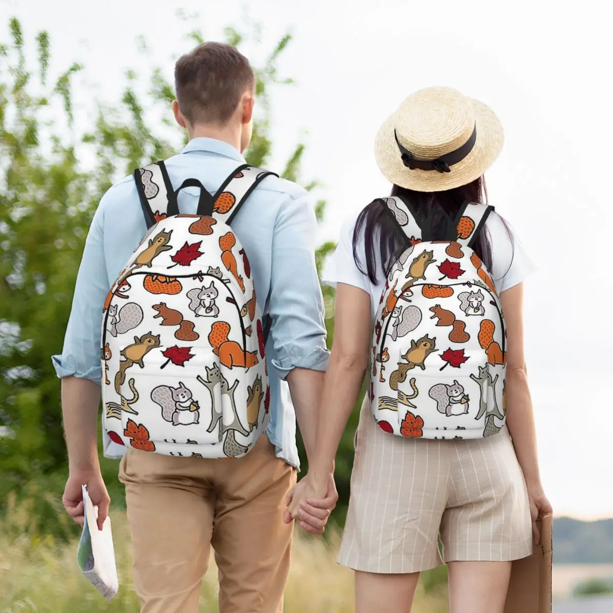 Squirrels In Fall Doodle Backpack Hot Sale Daypack Large Capacity Boys Girls BookBag School Bag Shoulder Bags for Men Women