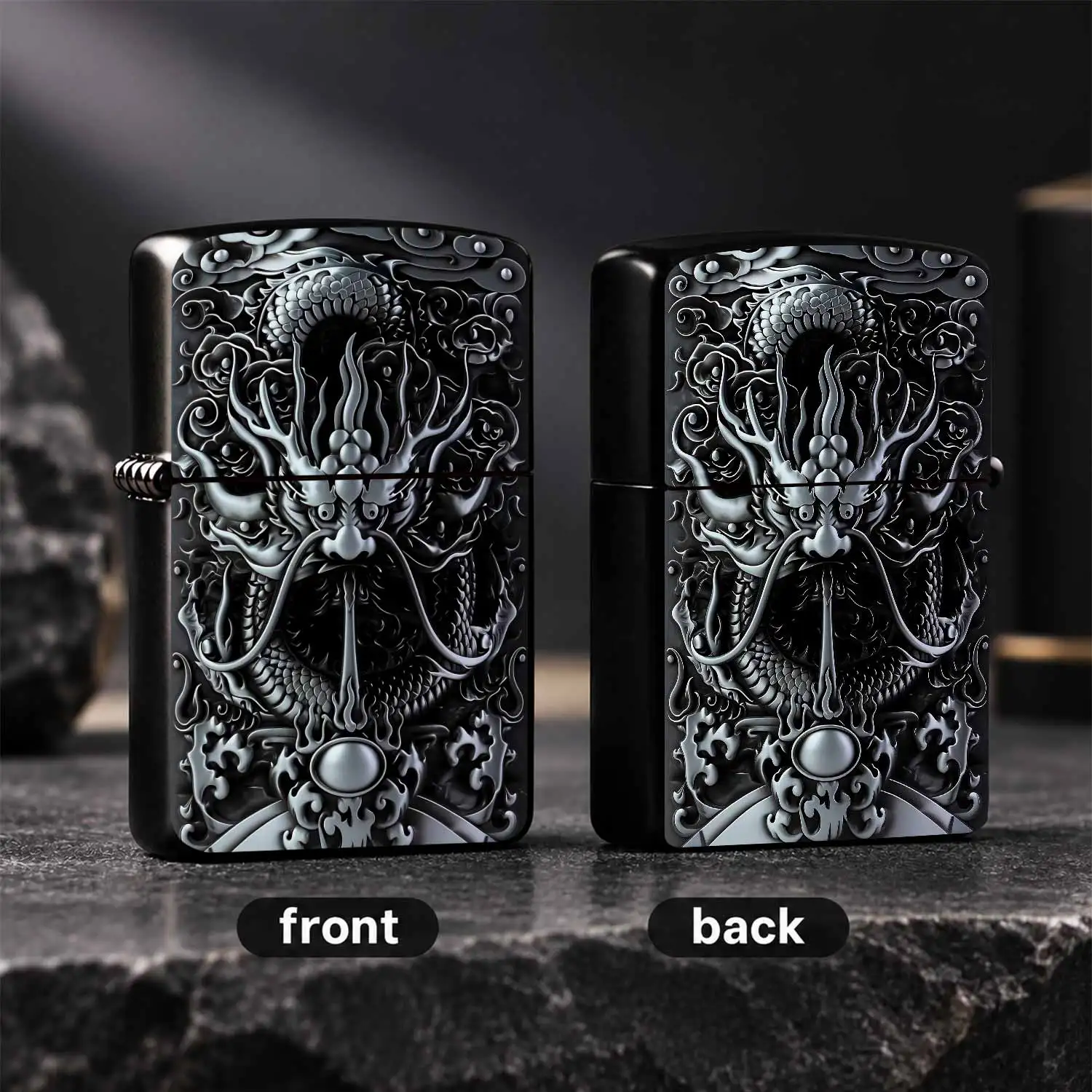 Style Dragon Relief Lighter, Traditional Auspicious Cloud Pattern Exquisitedecor, Portable Versatile Ignition Tool For Outdoor Camping Daily Use, Unique Stylish Practical Gift For Festivals Gatherings A Humorous And Interesting Lighter