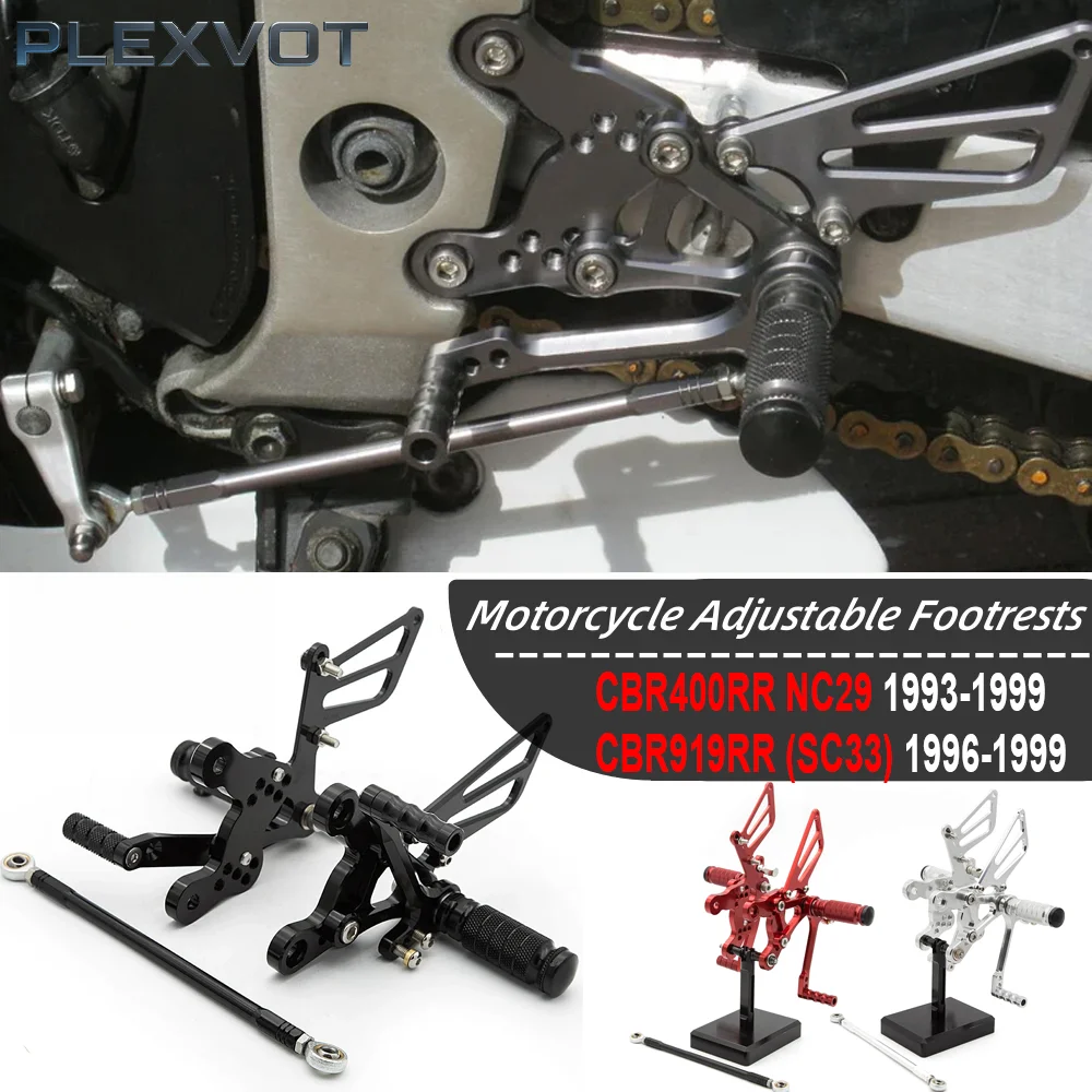 

For Honda CBR900RR CBR919RR CBR400RR Motorcycle Footrest CNC Ajudstable Rearset Footpeg CBR 900 919 400 RR 900RR 400RR 919RR