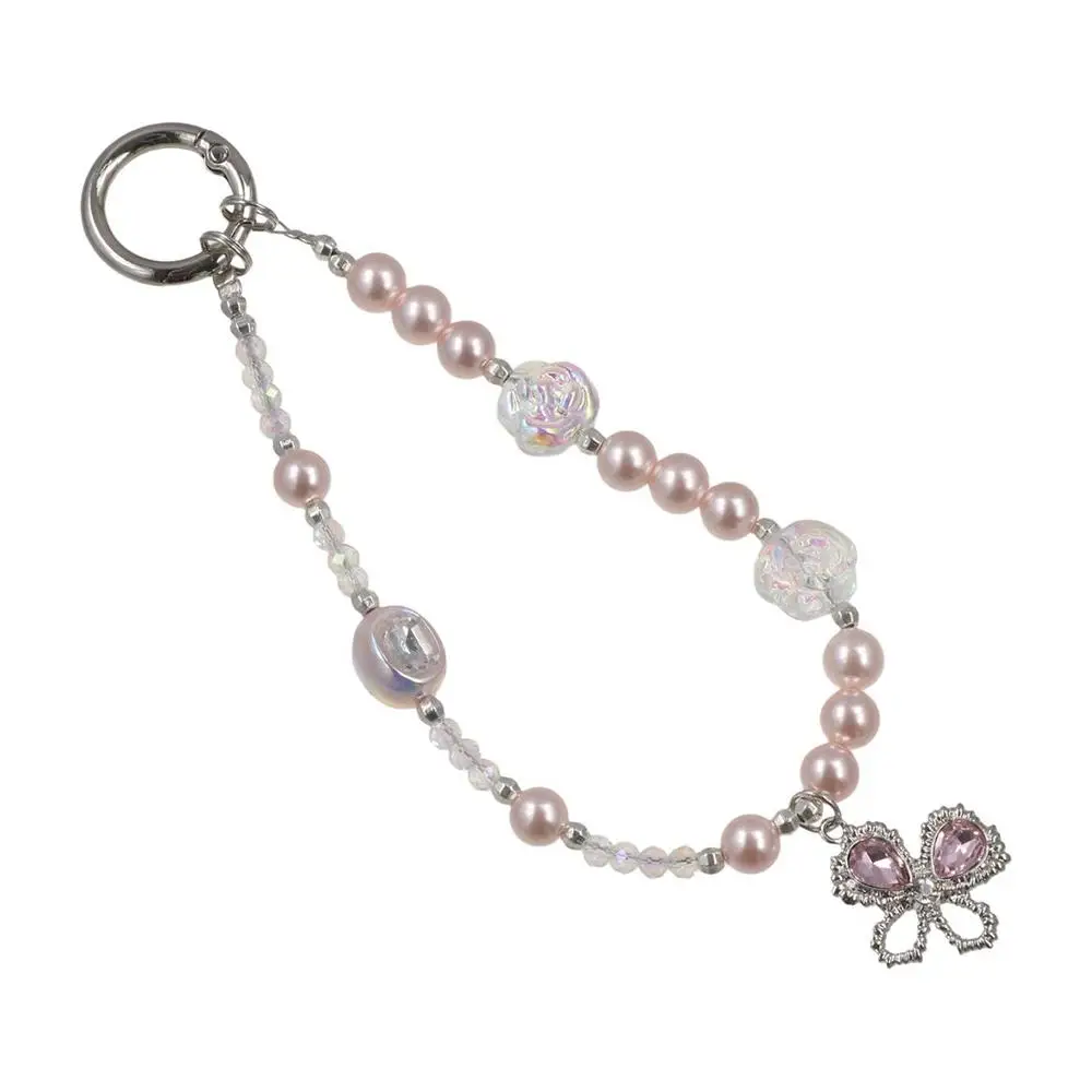 

Подвеска для телефона, гальванический серебряный ремешок, светильник из бисера, роскошная подвеска для телефона с бантом и анти-потерянным ремешком для мобильного телефона Ins