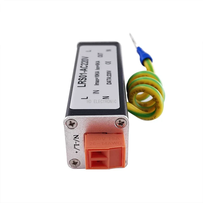 Free Shipping 1PCS AC DC 220V Single Channel Power Surge Protector Lighting Protection with 2Pin Connector