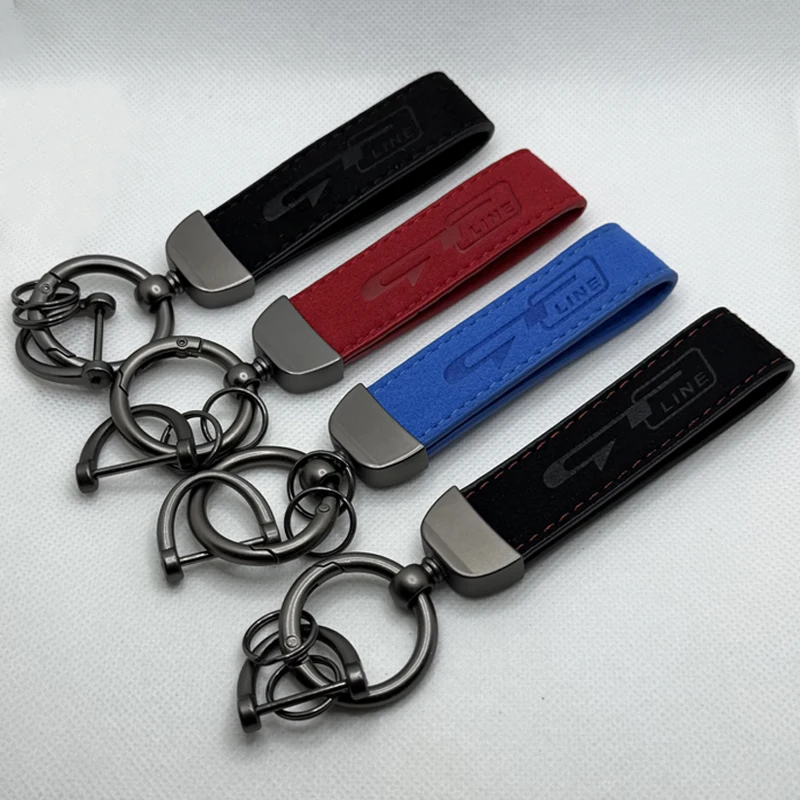 LLavero de cuero de gamuza de alta calidad para GT LINE Sportage Picanto K5 K3 Stonic, accesorios de llavero de cuero de moda